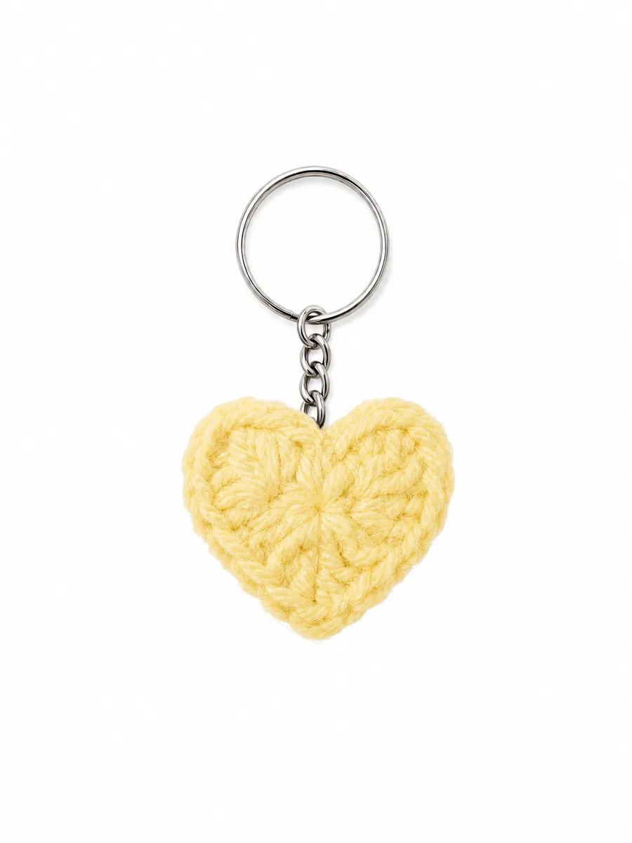 Chaveiro Coração — Amarelo Manteiga