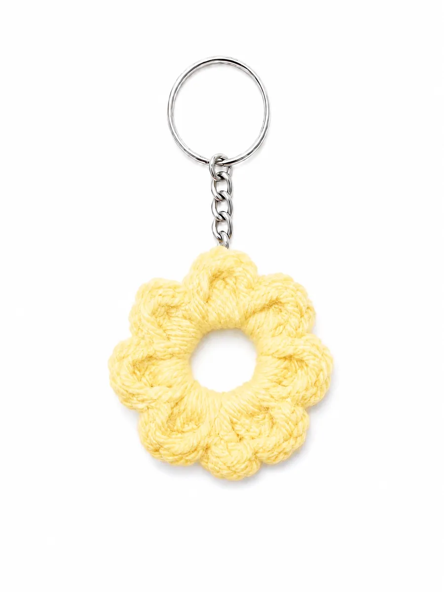 Chaveiro Flor — Amarelo Manteiga