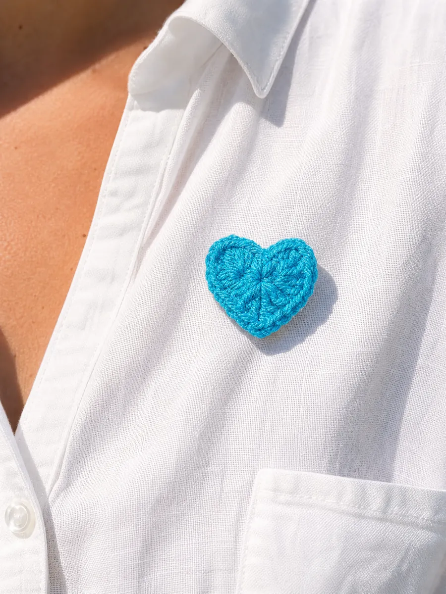 Pin Coração — Ciano