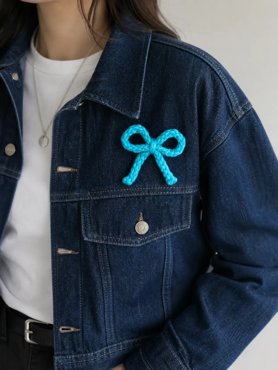 Pin Laço — Ciano